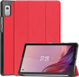 Lunso - Geschikt voor Lenovo Tab M9 (9 inch) - Tri-Fold Bookcase hoes - Rood