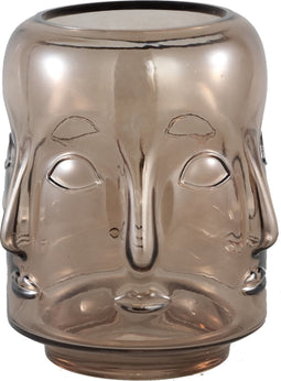 PTMD Vaas Syss - 18x18x20 cm - Glas - Bruin