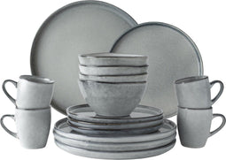 Dutch Rose Serenity Set 16 Delig Servies - Serviesset - Stoneware Handgemaakt Grijs