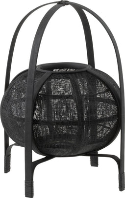 J-Line lantaarn Kap - bamboe - zwart - small