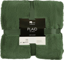 In The Mood Collection Bronte Fleece Deken - L200 x B150 cm - Donkergroen