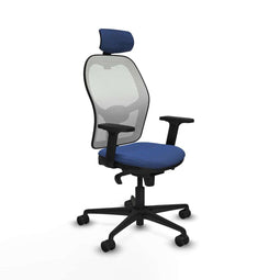 Piqueras y Crespo 2D036N2 - Bureaustoel - Verstelbare hoofdsteun - Marineblauw