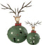 J-Line kerstdecoratie Rendier Bel - metaal - groen/rood - large