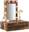 vidaXL - Wandkast - Make-up - Tafel - met - LED - Verlichting - in - Rook - Eik