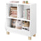 Lestarain Montessori kinder boekenkast - 3 vakken - massief houten poten - wit - 71,5 x 77 x 34,5 cm