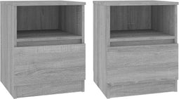 vidaXL - Nachtkastjes - 2 - st - 40x40x50 - cm - bewerkt - hout - grijs - sonoma - eiken