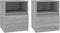 vidaXL - Nachtkastjes - 2 - st - 40x40x50 - cm - bewerkt - hout - grijs - sonoma - eiken