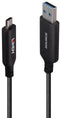 Lindy 43395 - USB A naar USB C Kabel - 10 m - Zwart