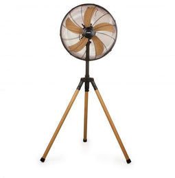 Domo DO8146 - Statiefventilator - 5 metalen bladen - Houten look - Hoogte 1,4m