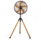 Domo DO8146 - Statiefventilator - 5 metalen bladen - Houten look - Hoogte 1,4m