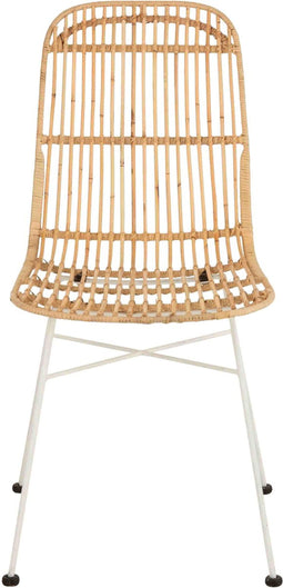 J-Line stoel Emma - rotan/metaal - naturel/wit