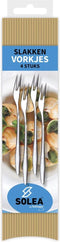 Merkloos Slakkenvork Set 140 mm - Glanzend RVS - 4 Stuks - Voor de Escargot Liefhebber