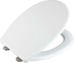 WENKO WC bril Vorno Neo - antibacterieel wit Duroplast - Easy-Close sluiting - Fix-Clip bevestiging in RVS - Toiletbril wit - Toiletzitting wit