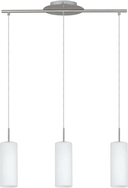 Eglo Troy 3 - Hanglamp - 3 Lichts - Nikkel-Mat/Wit Gelakt - IP65 (1 stuk)