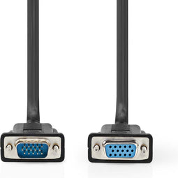 Nedis VGA-Kabel - VGA Male naar VGA Female 15p - Vernikkeld - 10.0 m - Zwart