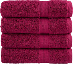 vidaXL - Handdoeken - SOLUND - 4 - st - 600 - g/m² - 50x100 - cm - bordeauxrood