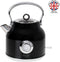 Adler AD 1346B - Waterkoker 1,7L - Roestvrij staal met thermometer - Zwart