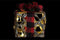 Set decoratieve dozen DKD Home Decor Ziverachtig LED Rotan Purpurine (25 x 25 x 30 cm)