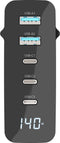 Sitecom CH-1003 - GaN Power Delivery Wandoplader 140 W - 2x USB type-A 3x USB type-C - LED-scherm