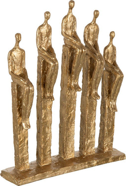 J-Line decoratie 5 Figuren Op Voet - polyresin - goud