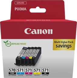 Canon 0372C006 - Inktcartridge - 5 stuks - Zwart Cyaan Magenta Geel (5 stuks)