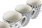 Set van 4 mokken Home ESPRIT Blauw Wit Porselein 340 ml