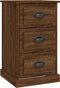 vidaXL - Nachtkastje - 39x39x67 - cm - bewerkt - hout - bruin - eikenkleur