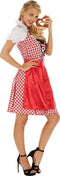 Dressforfun Dirndl Wiesn Madl - Dameskostuum Oktoberfest - Vetersluiting en blouse met ruches - M
