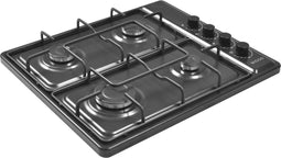 Wiggo WH-G604F - Vrijstaande gaskookplaat - 4 kookzones - Zwart