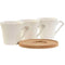 Set van 6 kopjes met schotel Home ESPRIT Wit Bamboe Porselein 90 ml