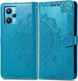 iMoshion Hoesje Geschikt voor Realme 9 Pro Plus Hoesje Met Pasjeshouder - iMoshion Mandala Bookcase - Turquoise