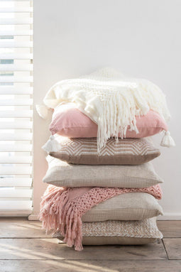 J-Line Plaid gebreid - polyester - wit - 160 x 130 cm - woonaccessoires