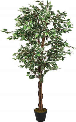 vidaXL - Kunstplant - ficus - 378 - bladeren - 80 - cm - groen