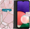 iMoshion Hoesje Geschikt voor Samsung Galaxy A22 (5G) Hoesje Met Pasjeshouder - iMoshion Design Softcase Bookcase - Roze / Meerkleurig / Pink Graphic
