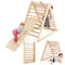 Coast houten kinderklimdriehoek - 2-in-1 klimladder - 120 x 71 x 110 cm - Natuurlijk hout - Geschikt voor 3+