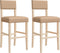 vidaXL - Barstoelen - 2 - st - massief - rubberhout - en - kunstleer