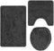 vidaXL - 3-delige - Badmatset - Donkergrijs - Polypropyleen - Antislip