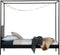 WOOOD Dani Hemelbed - Metaal - Zwart - 190x205x95