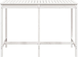 vidaXL Tuintafel 159,5x82,5x110 cm massief grenenhout wit