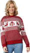 Dressforfun Winterwonderland - Kersttrui - Hertenmotief ribstof - Rood-wit (S)