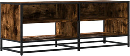vidaXL - Tv-meubel - 120,5x40x46 - cm - bewerkt - hout - metaal - gerookt - eikenkleur