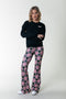 Colourful Rebel Graphic Flower Peached Flare Pants - Stretch - M