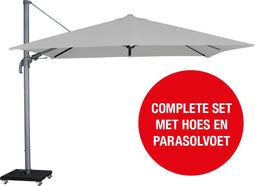 Hampton T² Zweefparasolset Lichtgrijs - 3x3 m