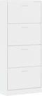 vidaXL - Schoenenkast - 63x24x147 - cm - bewerkt - hout - hoogglans - wit