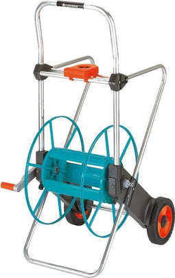 GARDENA Slangenwagen 100 - Metalen slanghouder - 100 m slangcapaciteit - Zilver