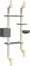vidaXL - Kattenmeubel - wandgemonteerd - met - krabpaal - 180 - cm - donkergrijs