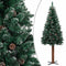 vidaXL - Kerstboom - met - echt - hout - en - sneeuw - smal - 180 - cm - groen