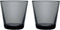 Iittala Kartio Tumbler Glazen Set - Waterglas - Vaatwasbestendig - Donkergrijs - 21 cl - 2 Stuks