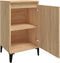 vidaXL - Nachtkastje - 40x35x70 - cm - bewerkt - hout - sonoma - eikenkleurig