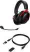 HyperX Cloud III Wireless - Draadloze Gaming Headset - 120 uur batterijduur - Zwart/Rood